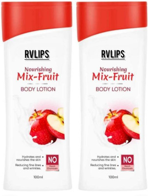 RVLIPS Mix Fruit Nourishing Body Lotion pack of 2(205 ml)