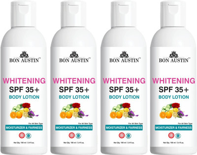 Bon Austin Skin Whitening SPF 35+ Detan Moisturizing Body Lotion Pack 4 of 100 ML(400 ML)(400 ml)