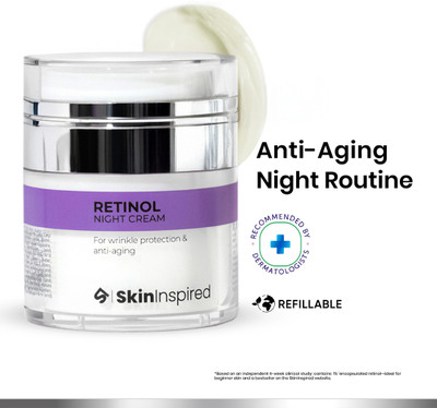 SkinInspired Retinol Night Cream For Wrinkles & Anti-Aging/Lightweight Cream for Age Spots/(50 g)