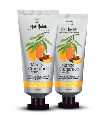 Nat Habit Mango Cinnamon Fresh Whipped Hand Malai/Cream for Anti-Aging Spots & Wrinkles,(60 ml)