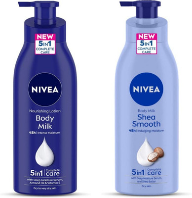 NIVEA Body Lotion 400ML (Pack Of 2) - Body Milk & Shea Smooth(800 ml)