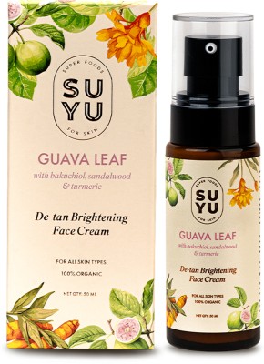 SUYU Organic De-tan Brightening Face Cream, Skin Brightening and 24Hr Moisture Lock(50 ml)