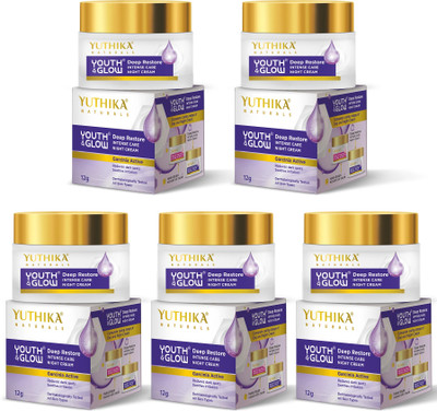 Yuthika Youth & Glow Night Cream For Women SPF30 PA+++ Reduce Dark Spot,Wrinkle (Pack 5)(60 ml)