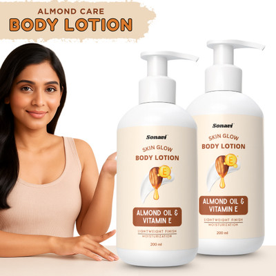Sonavi Almond Oil Body Lotion | Lightweight Finish | For Everyday Use(400 ml)