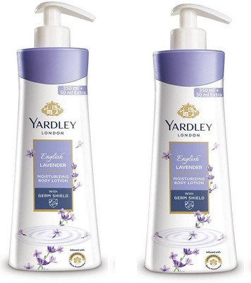 Yardley London 2 LAVENDER MOISTURIZER BODY LOTION ,350ML EACH, PACK OF 2.(700 ml)