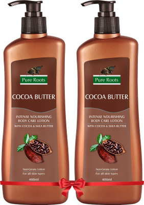 Pure Roots Cocoa Butter Body Care Lotion Pack Of 2 (400ml * 2)(800 ml)