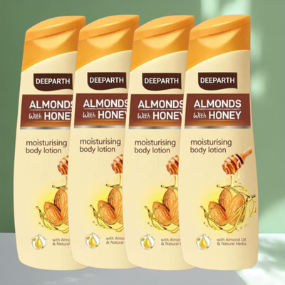Deeparth Almonds with Honey Lotion | Herbal Care | 100ml Each(400 ml)