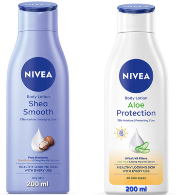 NIVEA SHEA SMOOTH BODY LOTION 200 ML & ALOE PROTECTION BODY LOTION 200 ML(400 ml)
