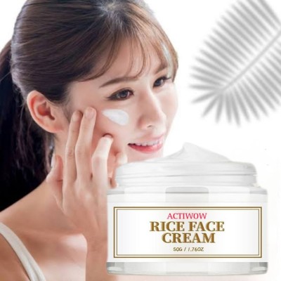 ACTIWOW Korean Rice Face Cream,Natural Rice Face Moisturizer for Glowing Skin _HHH(50 g)