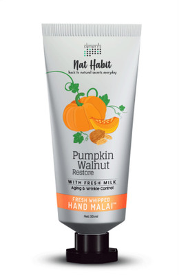 Nat Habit Pumpkin Walnut Fresh Whipped Hand Malai/Cream for Aging & Wrinkle Control,(30 ml)