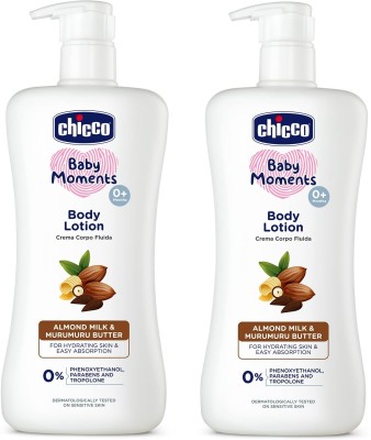 Chicco Baby Moments Body Lotion with Natural Ingredients (500ml) Pack of 2(1000 ml)