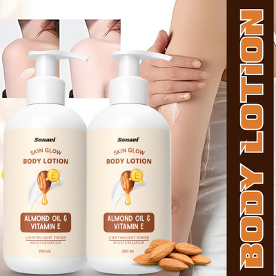 Sonavi Almond Oil Moisturizing Lotion | Smooth & Smooth Texture | Daily Use(400 ml)