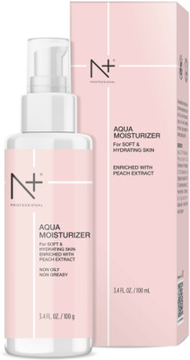 N PLUS Professional AQUA Moisturizer Non-Oily for soft & Hydrating Skin Enriched with Peach Extract, 100gm(100 g)