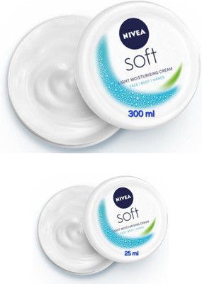 NIVEA Soft Light Moisturizing Cream - 300ml & 25ml (Pack of 2)(325 ml)