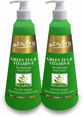 Zavers Green tea & Vitamin E body Lotion (Pack of 2)(800 ml)