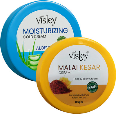 Visley Glow Naturally — Malai Kesar Cream 100 GM and Moisturizer Cold Cream 100(200 g)
