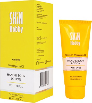 the SkiN Hobby Hand & Body lotion with SPF 30 with Richness of Almonds and Wheatgerm Oil(50 ml)