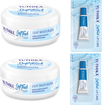 Yuthika Soft Touch Face Cream 50 ml 2PCs & 2 Lip Balm Tube blister combo(1000 ml)