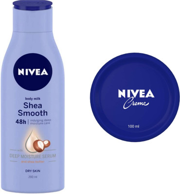 NIVEA Shea Smooth Body Lotion 200 ML & Creme 100 ML(300 ml)