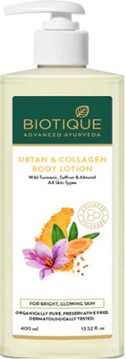 BIOTIQUE Ubtan & Collagen Body Lotion For Bright & Glowing Skin Pack of - 400ml x 1(400 ml)