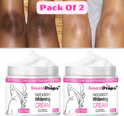 smartdrops Face Whitening Cream for Unisex with Natural Extracts for Bright &Even Skin Tone(100 g)