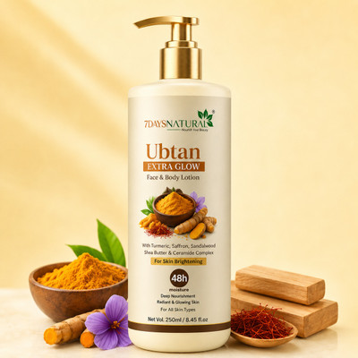 7days natural Ubtan Extra Glow Face & Body Lotion(250 ml)