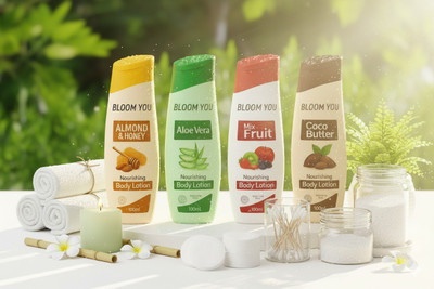 BLOOM YOU Skin Love Nourishing Lotion Pack – Almond, Aloe, Fruit, Cocoa Butter(400 ml)