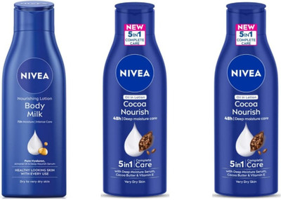 NIVEA 2 Cocoa Nourish 75ml & 1 Bodymilk 75ml lotion(225 ml)