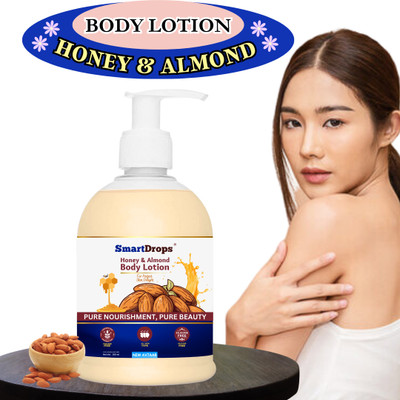 smartdrops Body Lotion of Honey and the Nourishing Goodness of Almonds for Silky Skin(250 ml)
