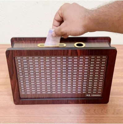 Nitya Store Money bank rectangle Wooden Money Clip(Brown)