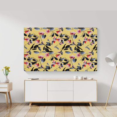 Dream Care Marigold Soft Polyester Elastic Stretchable Printed TV Screen Protector/Cover for 58 inch LED TV  - LED Cover 58 Inch(Yellow)