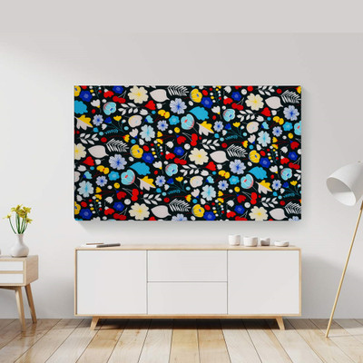 Dream Care Marigold Soft Polyester Elastic Stretchable Printed TV Screen Protector/Cover for 40 inch LED TV  - LED Cover 40 Inch(Blue, Yellow)