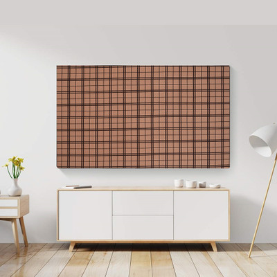 Dream Care Marigold Soft Polyester Elastic Stretchable Printed TV Screen Protector/Cover for 65 inch LED TV  - LED Cover 65 Inch(Beige, Brown)