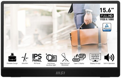 MSI PRO MP161 156 Inch Full HD Portable Monitor – 1920 X 1080 IPS Panel, 60Hz, Eye-Friendly Screen, Built-in Speakers, Display Kit Support, Fold-Out Kickstand, 1 X Mini-HDMI 20b, 2 X Type C For Rs. 12499 @ 38% off