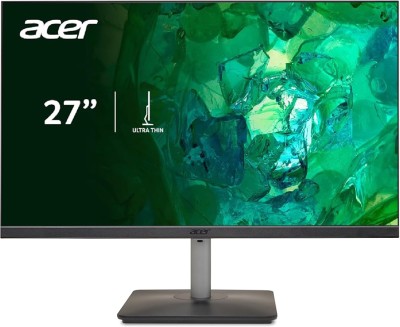 Acer Vero Series 27 inch Full HD LED Backlit IPS Panel with Colorful Patterned Back Mood light, Dual Glass Design, Flicker Free, Tilt-able Stand, 2X2W Inbuilt Speakers, Eco Display, Ultra thin Monitor (RS272)(Frameless, AMD Free Sync, Response Time: 1 ms, 100 Hz Refresh Rate)
