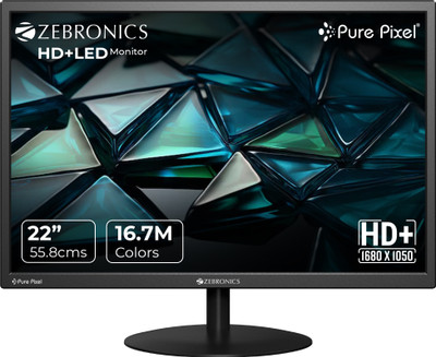 ZEBRONICS V22HD 55.88 cm (22 inch) HD+ TN Panel Monitor (Zeb-V22HD+ LED)(Response Time: 5 ms, 60 Hz Refresh Rate)