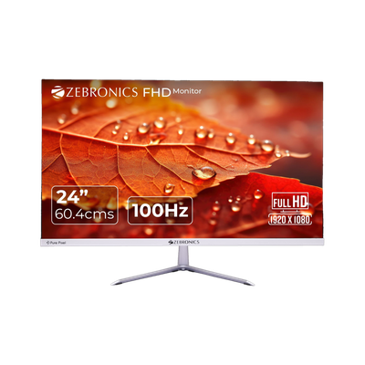 ZEBRONICS Pure Pixel 60.4 cm (24 inches) Full HD LED Backlit VA Panel with 250 nits brightness, HDMI, VGA, Ultra Slim Bezel, Built-in Speakers, Metal Stand, Wall Mountable Monitor (ZEB-EA124)(Response Time: 12 ms, 100 Hz Refresh Rate)