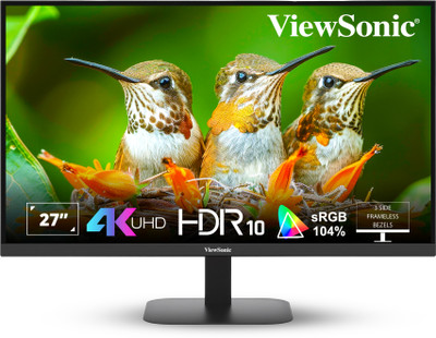 ViewSonic 68.58 cm (27 inch) 4K Ultra HD LED Backlit IPS Panel Monitor (VA2708-4K-MHD)(Response Time: 4 ms, 60 Hz Refresh Rate)