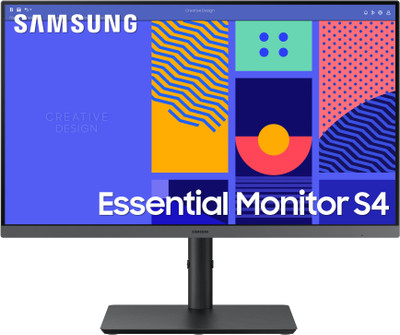 Samsung S4 60.96 cm (24 inch) Full HD IPS Panel with Eye Saver Mode, Flicker Free, Height Adjustable Stand, Borderless Display Monitor (LS24C430GAWXXL)(AMD Free Sync, Response Time: 4 ms, 100 Hz Refresh Rate)