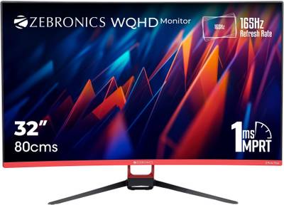 ZEBRONICS 31.5 inch Curved WQHD Gaming Monitor (ZEB-S32A 165hz 31.5"(80 cm) 2560 x 1440 Pixels Wide Quad HD Resolution Monitor)