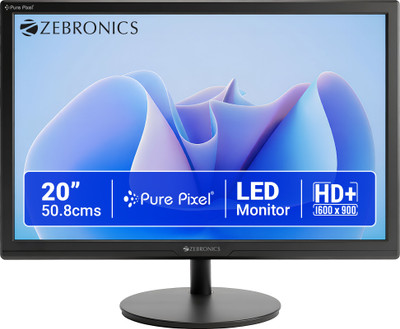 ZEBRONICS EV series 50.8 cm (20 inch) HD+ LED Backlit TN Panel Monitor (ZEB-EV20)(Response Time: 5 ms, 60 Hz Refresh Rate)
