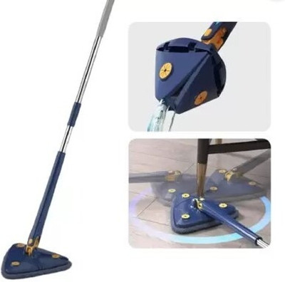 Innovito 360° Rotatable Adjustable Triangle Cleaning Mop with Stainless Steel Long Handle Mop Set(Multicolor)