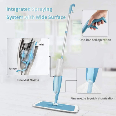 Mesmera spray mop Microfibre Wet and Dry Broom(Multicolor)