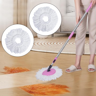 Easy Shine ® 360 Degree Spin Mop Stick Mop Rod Stick With 2 Refill, Double Lock System Mop Mop Rod(Pink)