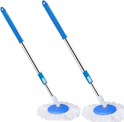 THUNDER FIT START FRESH Classic Combo Spin Bucket Mop Stick -19 String Mop(Blue)