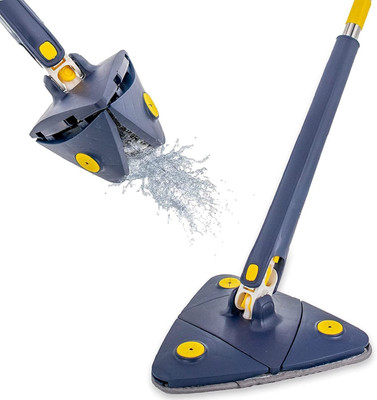 RBGIIT 360° Rotatable Adjustable Triangle Cleaning Mop with Stainless Steel Long Handle Mop