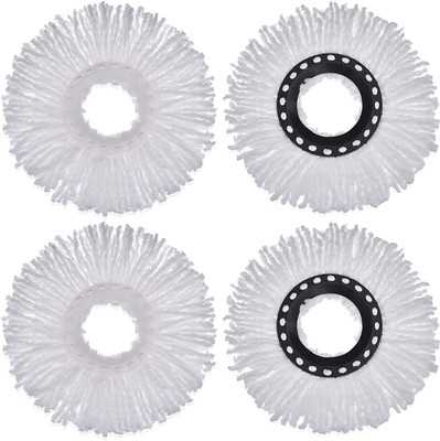 Yogini Greens Microfiber Spin mop Head Refill (pack of 4) Refill(White)