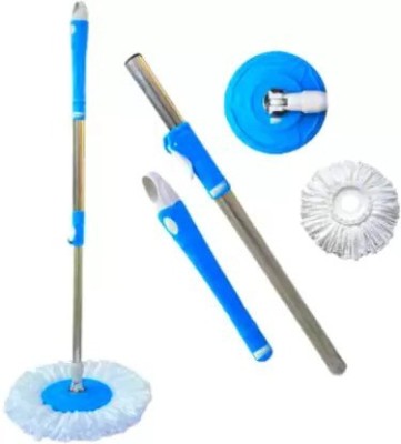 RAKRISH 360 Spin Mop Stick Stainless Steel Rod Home Office Cleaning pocha Head & Rod Mop Rod(Blue 110 m)