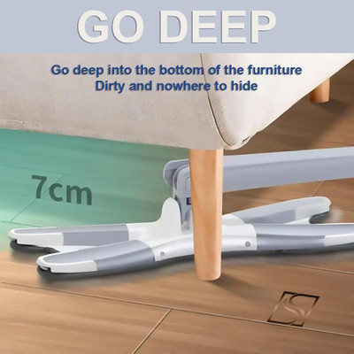 CasaLoom x-type microfiber mop Wet & Dry Mop(Grey, White)