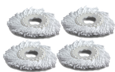 Mast Magic Spin Mop Refill Grey [Pack of 4] Wet & Dry Mop(White)